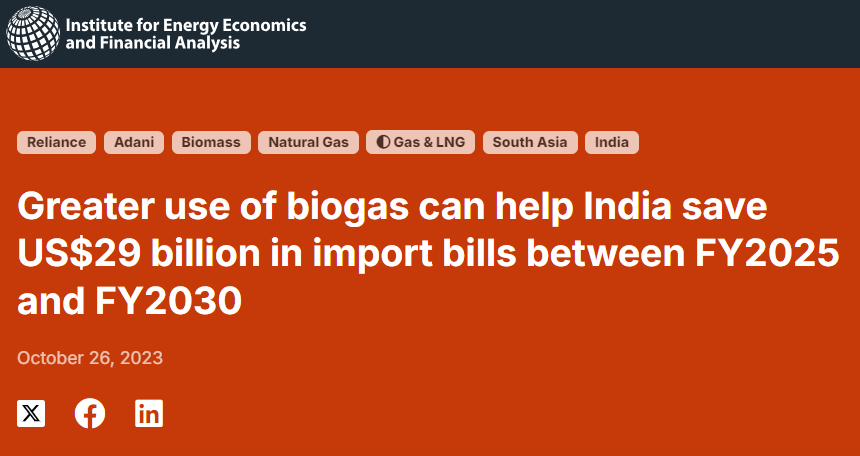 India’s Biogas Energy Supply is Poised to Grow Rapidly